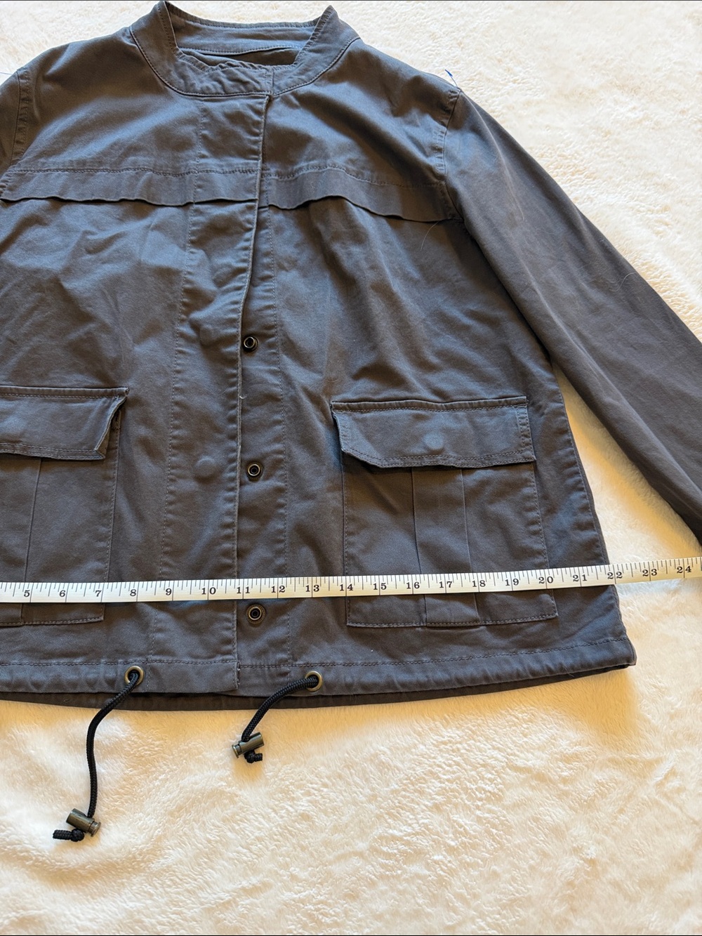 Sanctuary Slate Gray Military Field Jacket with Drawstring Hem - Picture 2 of 7